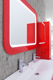 Водолей Мебель для ванной "Астрид 120" красная, 5 ящиков – фотография-4